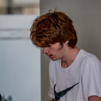 male student on piano